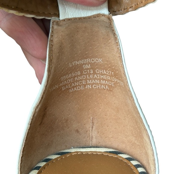 Sperry Top Sider Lynnbrook Low Wedge Sandals Size 9 Blue White Stripe Low Wedge - Picture 6 of 13